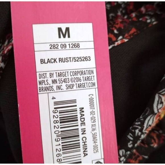 XHILARATION BLACK & PINK FLORAL COLD SHOULDER ROMPER SZ.M NWT. - Picture 8 of 9